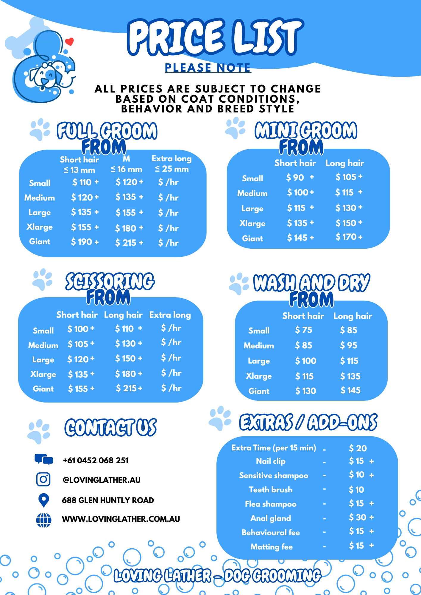 Price List